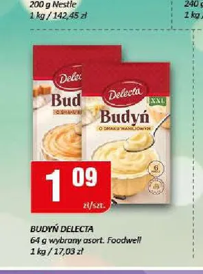 Budyń Delecta promocja w Chorten
