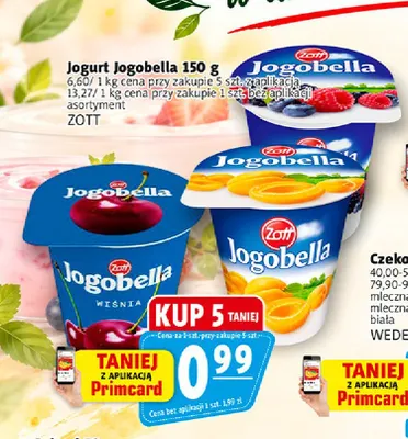 Jogurt Jogobella Zott promocja w Prim Market