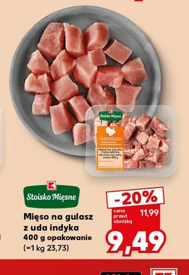 Mięso na gulasz z uda indyka Stoisko Mięsne promocja w Kaufland