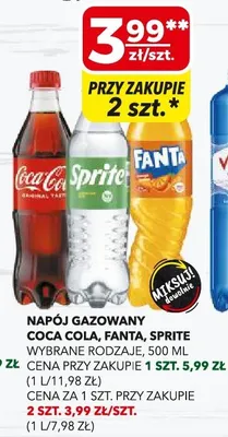 Napój gazowany Coca-Cola, Fanta, Sprite wybrane rodzaje promocja w Top Market