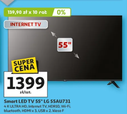 Smart LED TV 55" LG 55AU731 promocja w Auchan