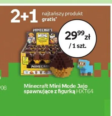 Mini Mode Jajo spawnujące z figurką Minecraft HXT64 promocja w Dzień Dziecka