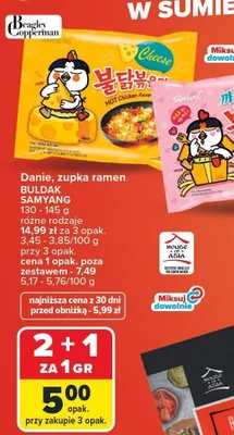 Danie zupka ramen Buldak Samyang Cheese promocja w Carrefour Market