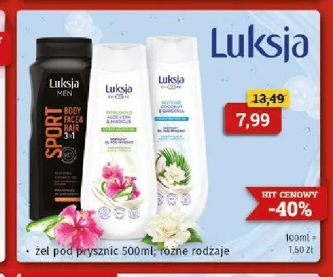 Żel pod prysznic Luksja Aloe Vera & Hibiscus promocja w Drogeria Kosmyk