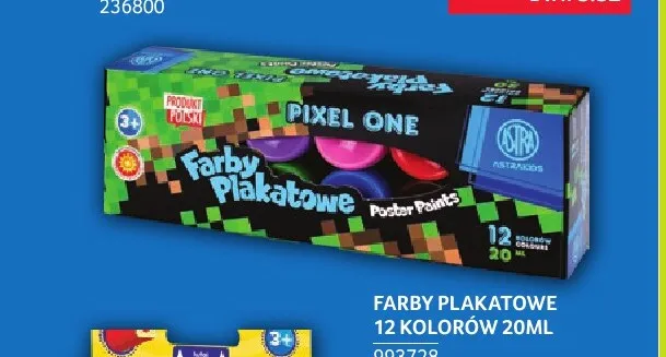 Farby plakatowe 12 kolorów 20 ml Astra promocja w Selgros