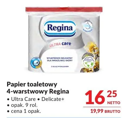 Papier toaletowy 4-warstwowy Regina Ultra Care Delicate+ promocja w Makro