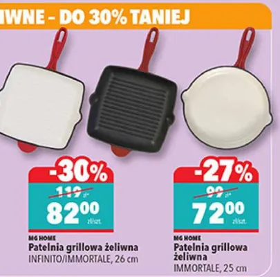 Patelnia grillowa żeliwna Immortale, 25 cm promocja w Biedronka