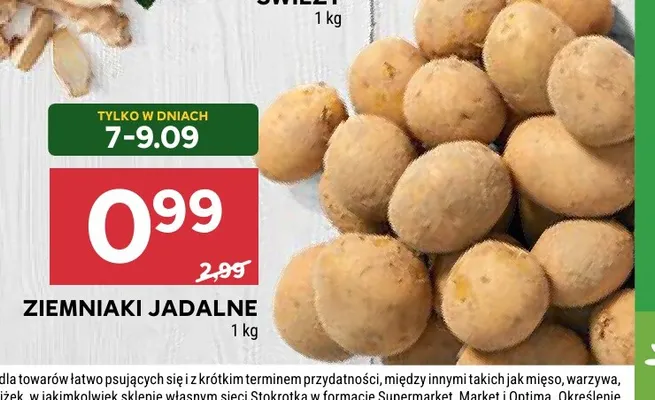 Ziemniaki jadalne promocja w Stokrotka