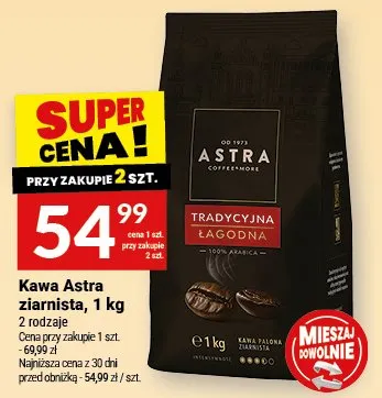 Kawa ziarnista Astra tradycyjna łagodna promocja w Twój Market