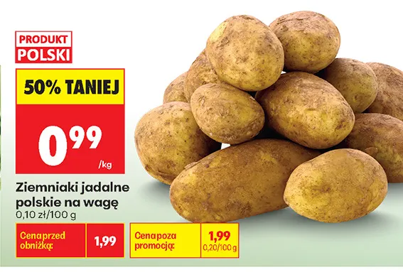 Ziemniaki jadalne polskie promocja w Biedronka