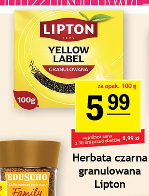 Herbata czarna granulowana Lipton promocja w Gram Market