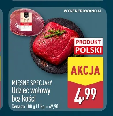 Udziec wołowy bez kości Mięsne Specjały promocja w Aldi