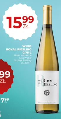 Wino białe wytrawne Royal Riesling promocja w Duży Ben