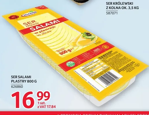 Ser salami plastry Mlekpol promocja w Selgros