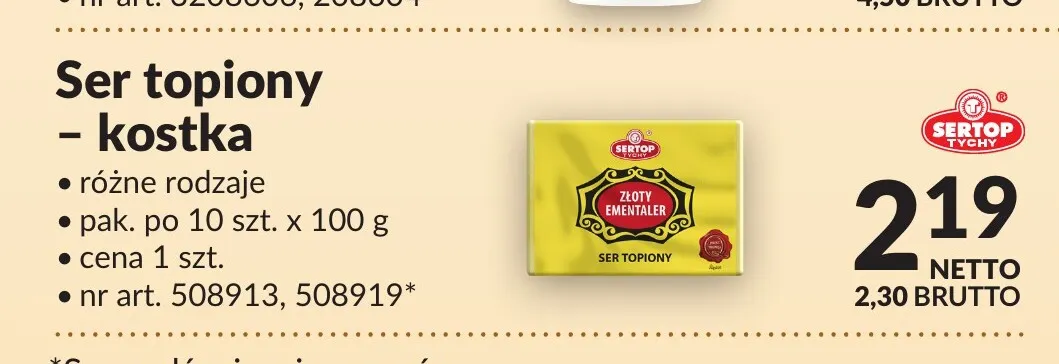 Ser topiony kostka Sertop promocja w Makro