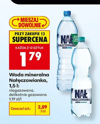 Woda mineralna Nałęczowianka delikatnie gazowana promocja w Biedronka