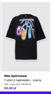 T-shirt z nadrukiem Nike Sportswear czarny promocja w Lounge by Zalando