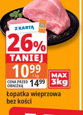 Łopatka wieprzowa bez kości promocja w Leclerc