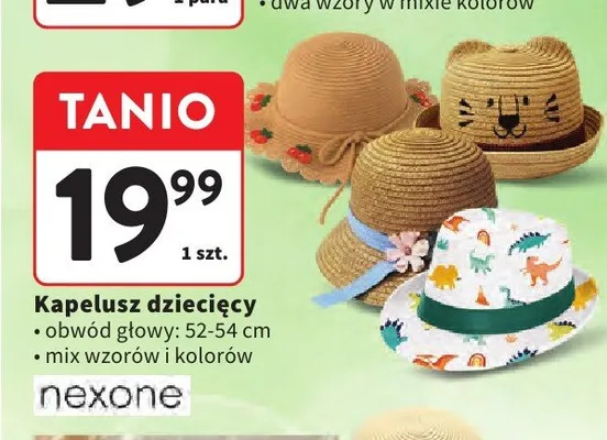Kapelusz dziecięcy Nexone promocja w Intermarche