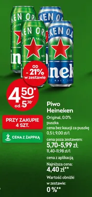 Piwo Heineken Original promocja w Żabka