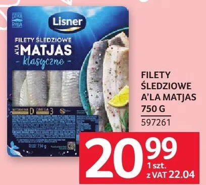 Filety śledziowe a la matjas 750 g Lisner promocja w Selgros
