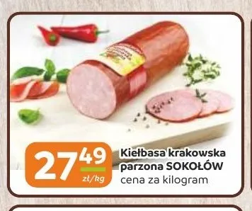 Kiełbasa krakowska parzona Sokołów promocja w Gama