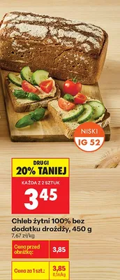 Chleb żytni 100% bez dodatku drożdży promocja w Biedronka