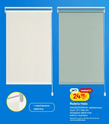 Roleta Halo seledynowa promocja w Castorama