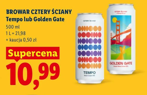 Piwo Cztery Ściany Tempo promocja w Lidl