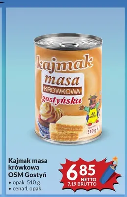 Kajmak masa krówkowa OSM Gostyń promocja w Makro