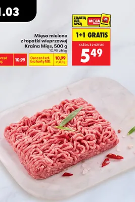 Mięso mielone z łopatki wieprzowej  promocja w Biedronka