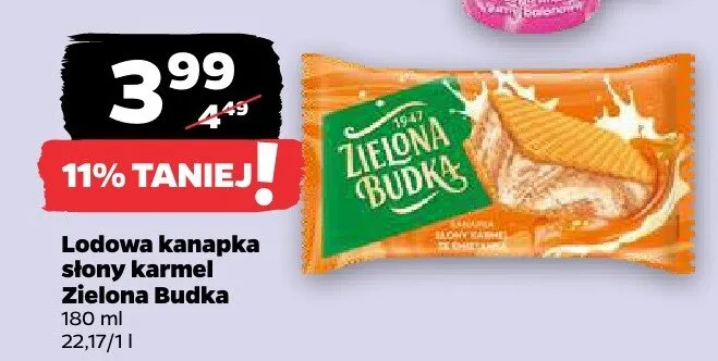 Lodowa kanapka słony karmel Zielona Budka promocja w Netto
