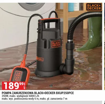 Pompa zanurzeniowa Black+Decker BXUP250PCE promocja w Merkury Market