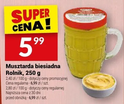 Musztarda biesiadna Rolnik promocja w Twój Market