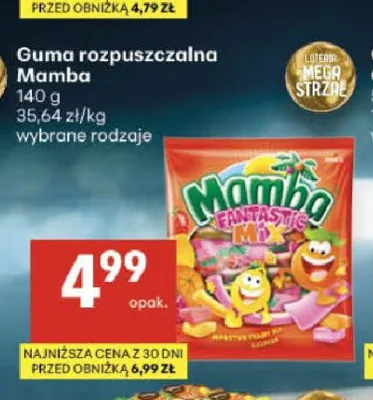 Guma rozpuszczalna Mamba promocja w Delikatesy Centrum
