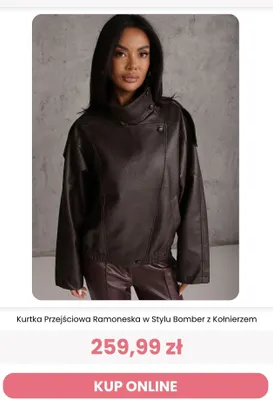 Kurtka przejściowa ramoneska w stylu bomber z kołnierzem Renee promocja w Renee