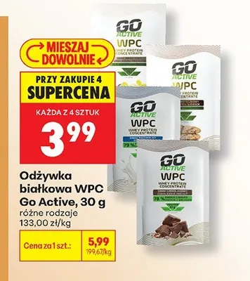 Odżywka białkowa WPC Go Active o smaku truskawkowym promocja w Biedronka