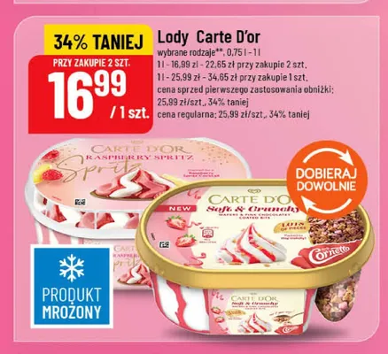 Lody Carte D'Or Soft & Crunchy promocja w POLOmarket