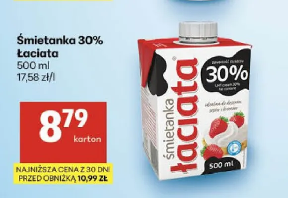 Śmietanka Łaciata 30% promocja w Delikatesy Centrum