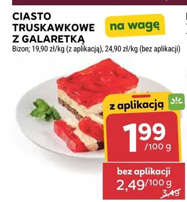 Ciasto truskawkowe z galaretką Bizon na wagę promocja w Stokrotka