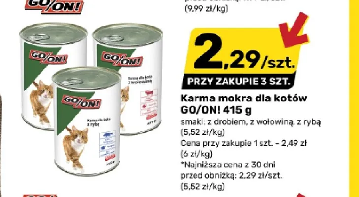Karma mokra dla kota GO/ON! z drobiem promocja w Bricomarche