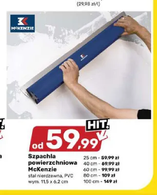 Szpachla powierzchniowa McKenzie 100 cm promocja w Bricomarche