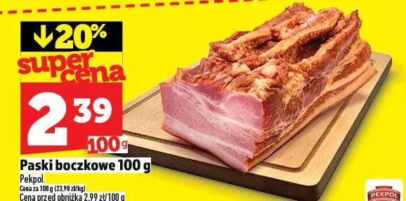 Paski boczkowe 100 g promocja w TOPAZ