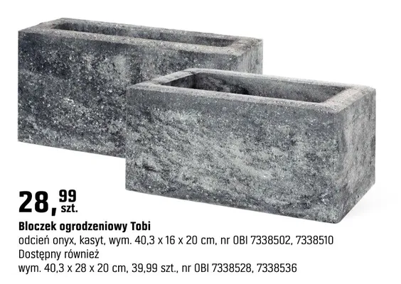 Bloczek ogrodzeniowy Tobi promocja w OBI