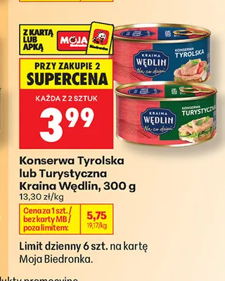 Konserwa turystyczna Kraina Wędlin promocja w Biedronka