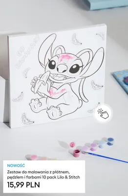 Zestaw do malowania z płótnem pędzlem i farbami 10-pak Disney Lilo & Stitch promocja w Sinsay