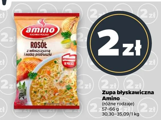 Zupa błyskawiczna różne rodzaje Amino promocja w Netto