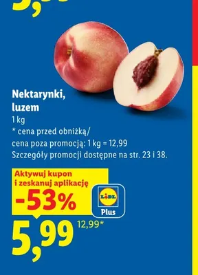 Nektarynki luzem promocja w Lidl