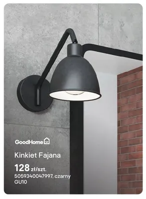 Kinkiet GoodHome Fajana czarny promocja w Castorama