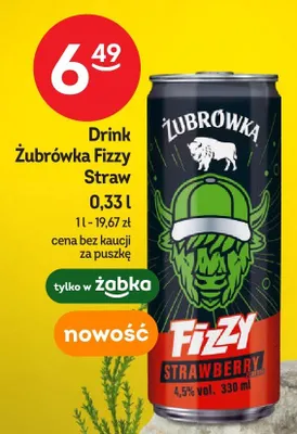 Drink Żubrówka Fizzy Straw promocja w Żabka
